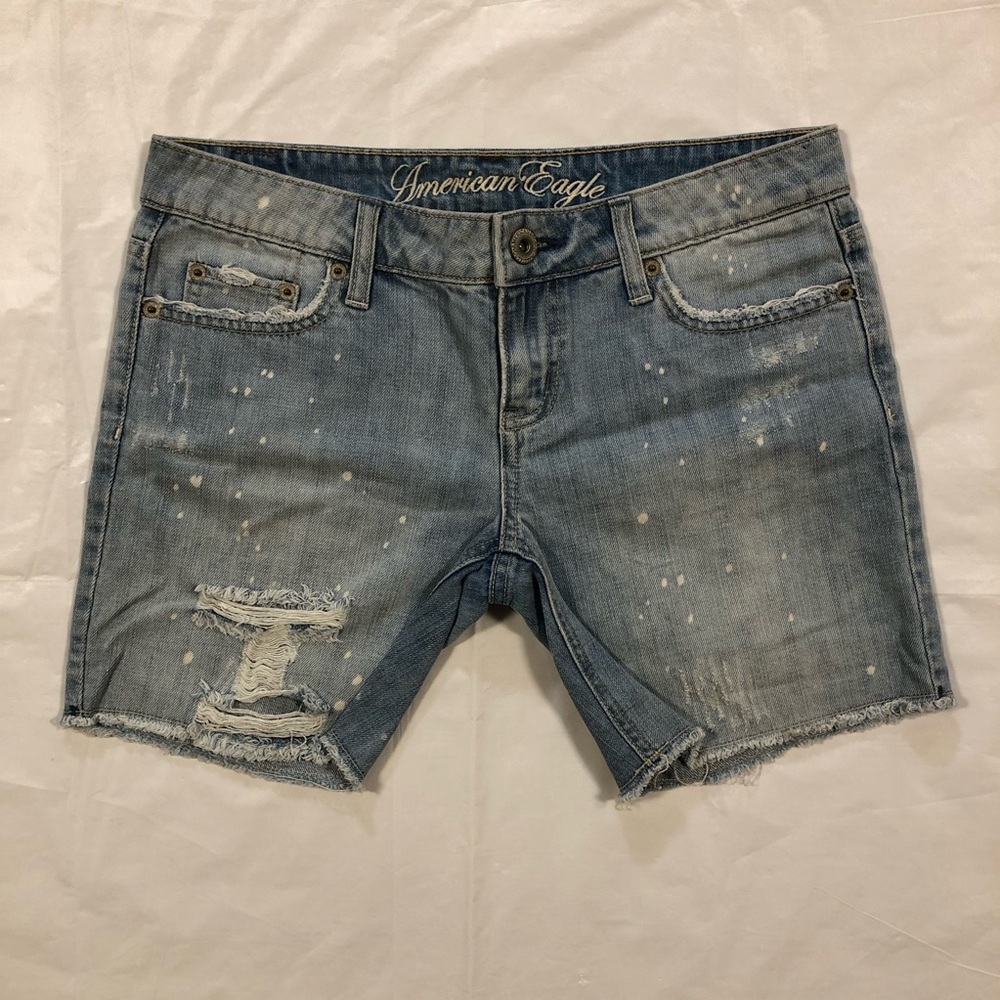 NWT American Eagle Women’s 100% Cotton Distressed Cut-off Jean Shorts size 0